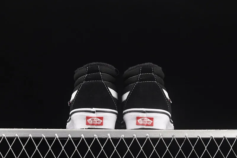All Categories Vans Vans Series Vans Mid Vans China Velvet Vans Sk8-Mid Pro Vans Black Velvet White Striped Mid-top Casual Sneakers VN0A347UY28